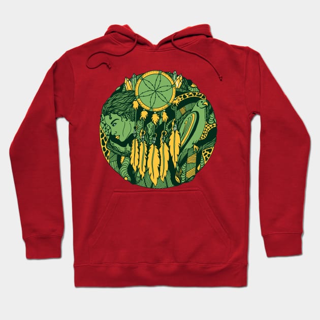 Forrest Green Dream Falcon Hoodie by kenallouis